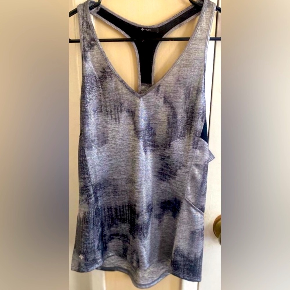 New! Nux Silverluxe Racerback tank sze Small